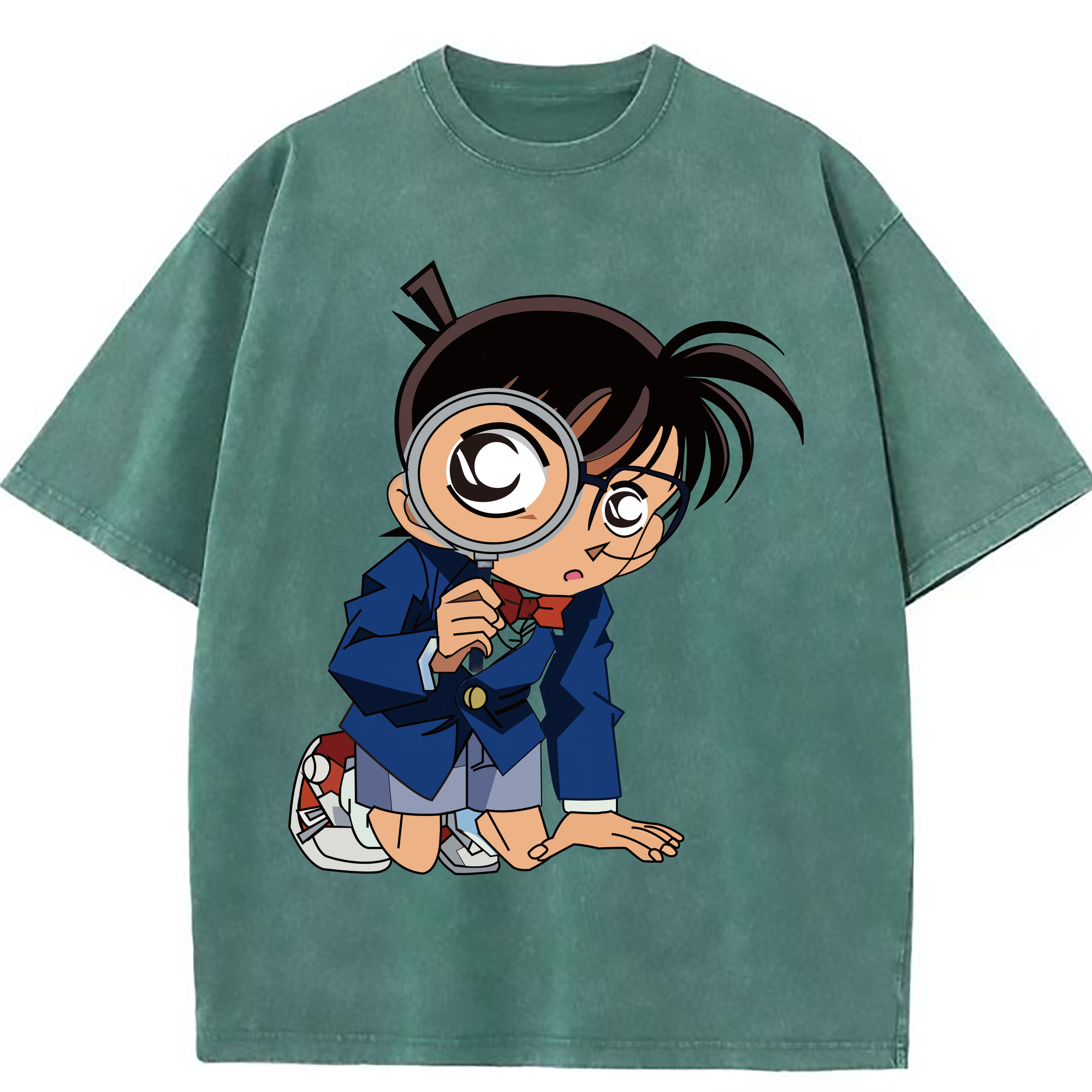 （画像用） 名探偵コナン 江戸川 コナン Detective Conan Conan Edogawa 綿100% ヴィンテージ風 半袖Tシャツ（フロントプリント）
